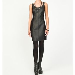 Black faux leather blend mini dress Le Chateau size S